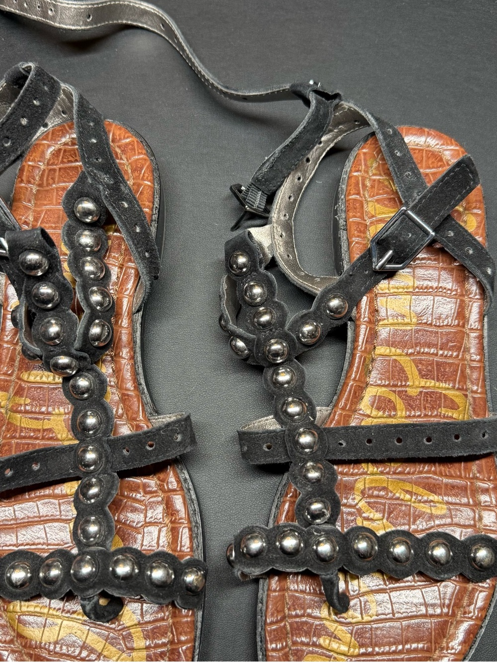 Sam Edelman Black Beaded Strappy Sandals - Picture 2 of 4